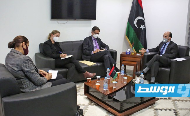 لقاء عماري زايد والسفير الألماني لدى ليبيا، الاثنين، 23 نوفمبر 2020. (إدارة الإعلام والتواصل)