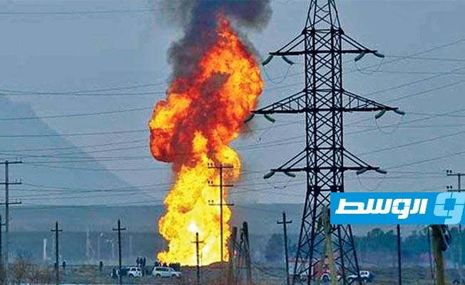 انفجار أنبوبي نفط وغاز في إقليم كردستان بالعراق