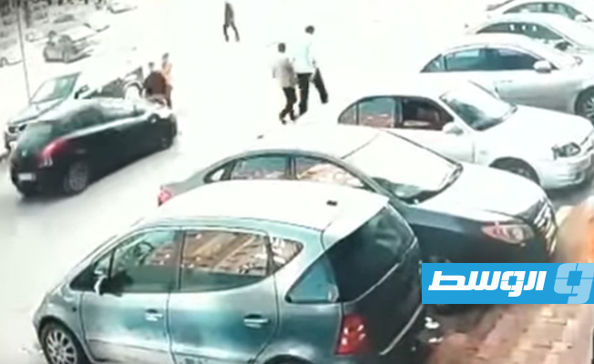 اصطدام سيارة بدراجة بخارية في طرابلس، 31 مارس 2022. (مديرية أمن طرابلس)