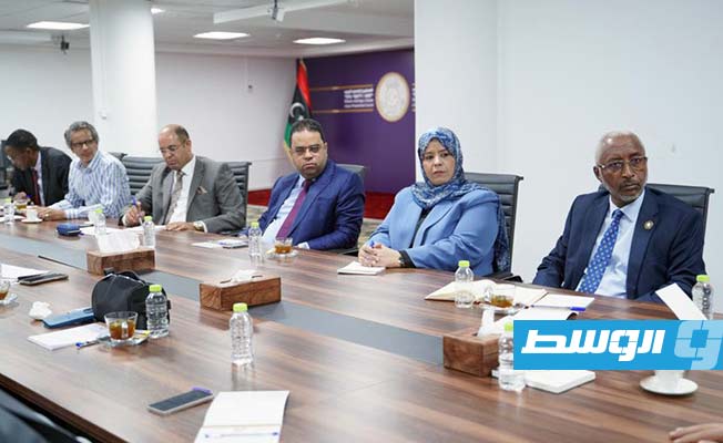 اجتماع المنفي والكوني مع ممثلي فزان في طرابلس، الأربعاء 30 أغسطس 2023. (المجلس الرئاسي)