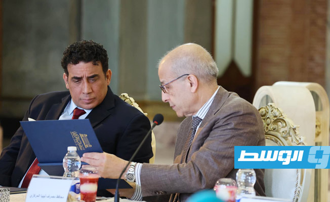من اجتماع المنفي والدبيبة والكبير في طرابلس، 18 مايو 2022. (المجلس الرئاسي)
