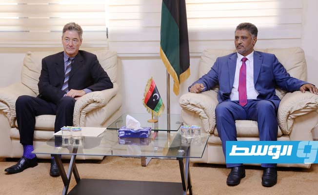 من لقاء وئام العبدلي، مع السفير الألماني في ليبيا, 29 سبتمبر 2021. (الشركة العامة للكهرباء)