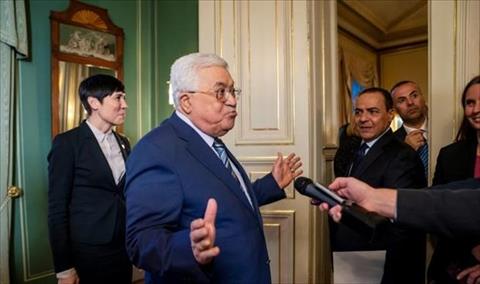 الرئيس الفلسطيني محمود عباس متحدثاً للصحفيين في أوسلو, 18 سبتمبر 2019. (أ ف ب)