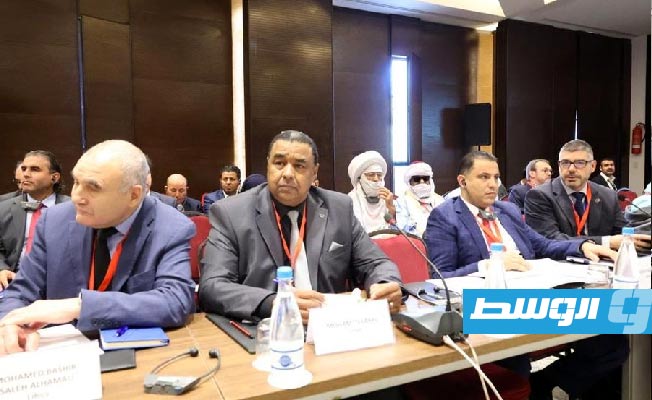 المؤتمر الإقليمي للتعاون الحدودي لليبيا ودول الساحل المقام في تونس، الثلاثاء 22 نوفمبر 2022. (المجلس الرئاسي)