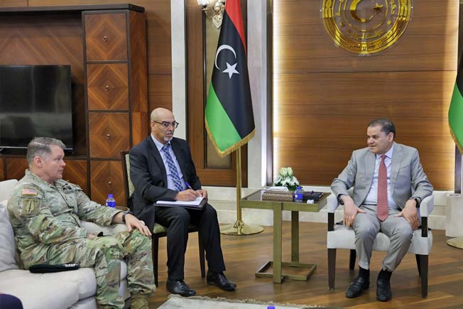 Dabaiba calls on AFRICOM to strengthen the readiness of military institutions in Libya