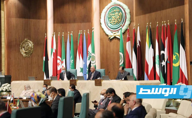 وزير الخارجية المصري سامح شكري في كلمته خلال افتتاح اجتماعات الدورة 155 لمجلس جامعة الدول العربية، 4 مارس 2021. (وزارة الخارجية المصرية)