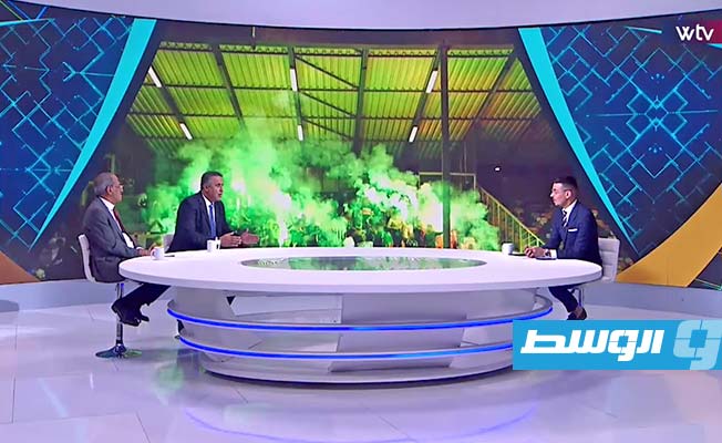 حلقة برنامج «في التسعين» عبر قناة الوسط «Wtv»، تقديم الإعلامي مراد دخيل، 23 أكتوبر 2023. (صورة مثبتة من الفيديو)