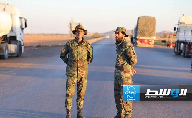 جانب من دوريات القوات البرية التابعة لحكومة الدبيبة في مناطق الجبل الغربي (رئاسة الأركان العامة)