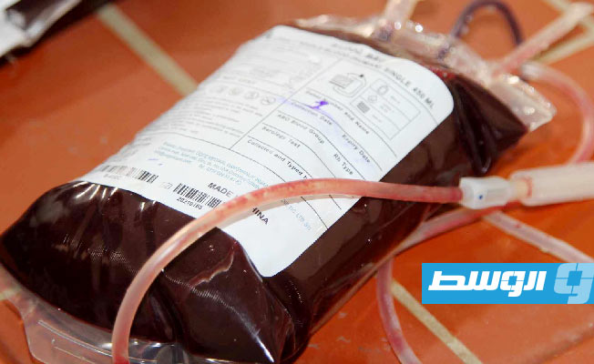 من حملة التبرع بالدم في بني وليد. (بوابة الوسط)