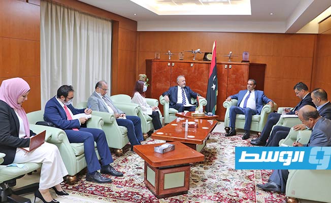 لقاء الشهوبي والسفير التركي لدى ليبيا، الاثنين 21 يونيو 2021. (وزارة المواصلات)