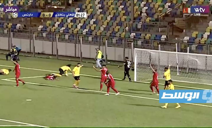 انتهت عبر قناة الوسط «WTV»: مباراة الأهلي بنغازي ودارنس