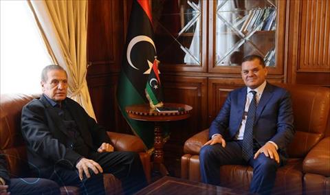 لقاء الدبيبة وأبوردينة بديوان رئاسة الوزراء في طرابلس، الإثنين 25 ديسمبر 2023. (حكومتنا)
