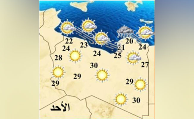 حالة الطقس في ليبيا (الأحد 12 مارس 2023)