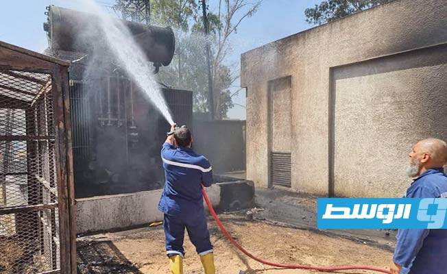 السيطرة على حريق بمحول في محطة تحويل كهرباء جراء اشتباكات طرابلس