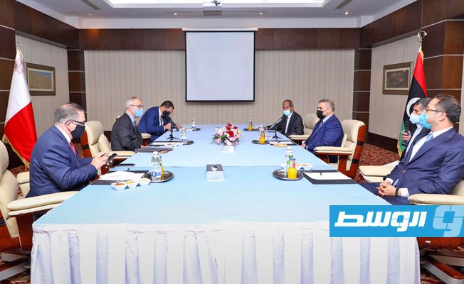 جانب من لقاء المشري مع وزير الخارجية المالطي، طرابلس، 16 نوفمبر 2020. (مجلس الدولة)