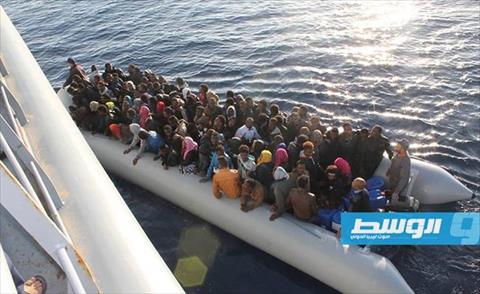 إنقاذ 102 مهاجر غير شرعي قبالة سواحل طرابلس