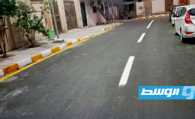 انتهاء رصف الشوارع قرب القنصلية التونسية في طرابلس