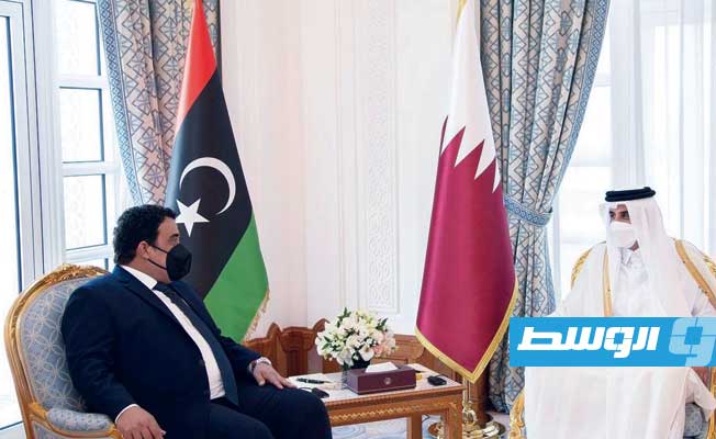 أمير قطر يؤكد للمنفي دعم وحدة واستقرار ليبيا