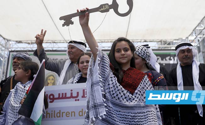 آلاف الفلسطينيين في رام الله في الذكرى الـ75 للنكبة. (الإنترنت)