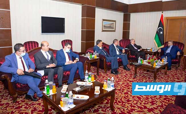 لقاء المشري ولعمامرة والوفد المرافق له في طرابلس، الخميس 21 أكتوبر 2021. (المجلس الأعلى للدولة)
