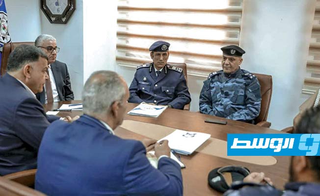 جانب من اجتماع باشاغا مع مسؤولي وزارة الداخلية بحكومة الوفاق، 5 مايو 2020. (داخلية الوفاق)