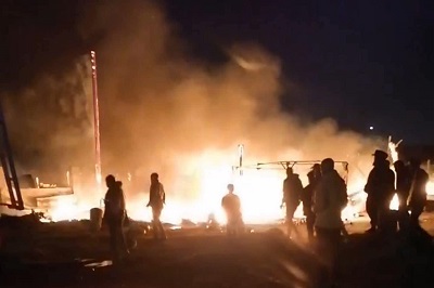 اندلاع حريق بسوق إسبان في تاجوراء (صور)