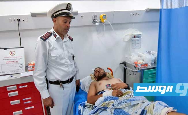 رجل المرور خلال تلقي العلاج، 13 أغسطس 2022. (مديرية أمن طرابلس)