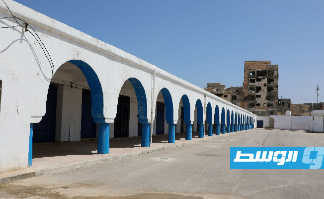 سوق الفندق الكبير في بنغازي بعد إعادة تجديدها، 10 يونيو 2023. (صورة مثبتة من تسجيل مصور لمديرية أمن بنغازي)