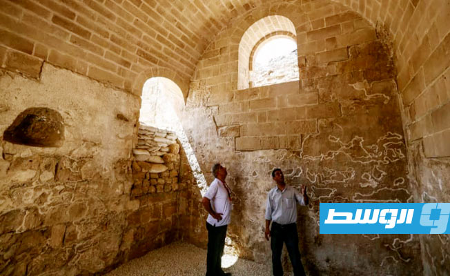 لقطة من داخل دير القديس هيلاريون البيزنطي في غزة، 8 يونيو 2022 (أ ف ب)