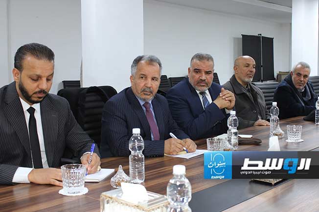 اجتماع اللافي مع ممثلي مجلس حكماء وأعيان طرابلس الكبرى، الأربعاء 21 فبراير 2024. (المجلس الرئاسي)