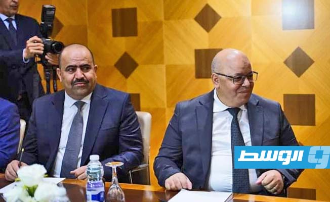 لقاء المجلس الرئاسي مع وزير المجاهدين وذوي الحقوق الجزائري في طرابلس، الأربعاء 5 أكتوبر 2022. (المجلس الرئاسي)