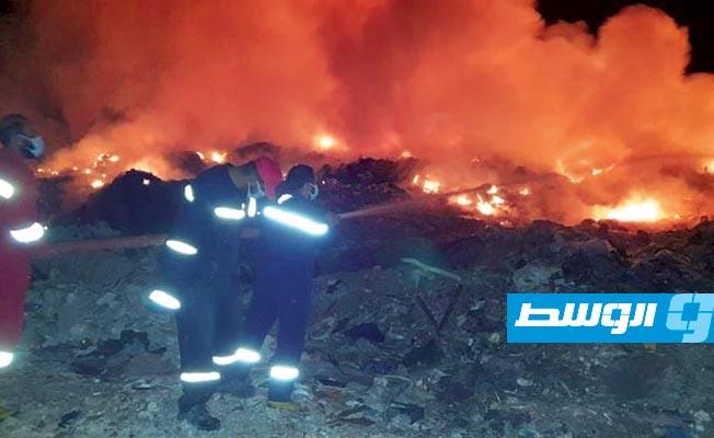 شركة الكهرباء: حريق بمكب قمامة ملاصق لـ«محطة 220 ك ف» شرق طرابلس