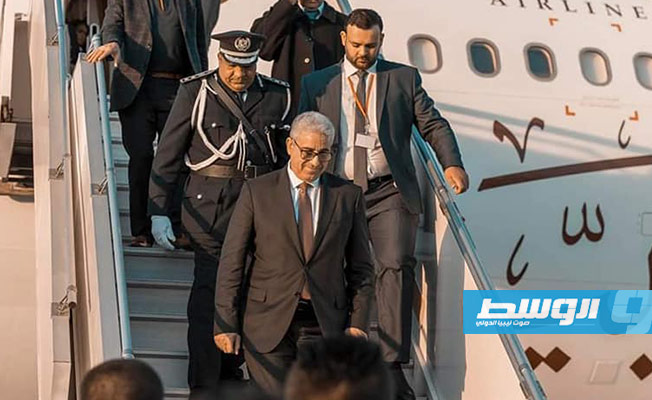 أثناء وصول فتحي باشاغا إلى تونس، 29 فبراير 2020. (وزارة الداخلية بحكومة الوفاق)
