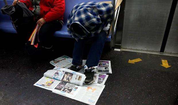 نيويورك قلقة من ارتفاع عدد المشردين في قطارات الأنفاق