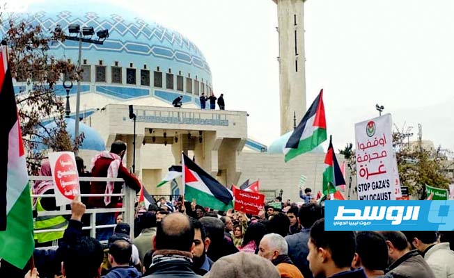 آلاف الأردنيين يتظاهرون للجمعة الـ12 تنديدا باستمرار العدوان الإسرائيلي على غزة