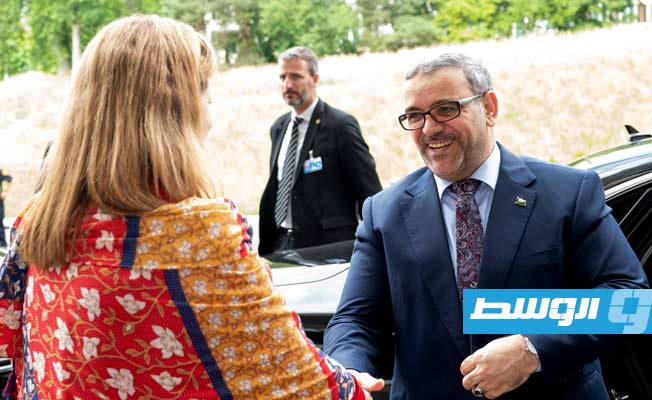 وليامز تصافح خالد المشري قبل اجتماع جنيف، 28 يونيو 2022. (البعثة الأممية)