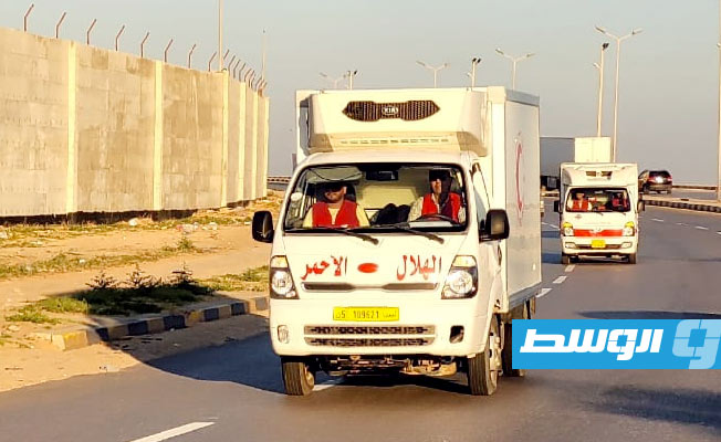 انطلاق قافلة إغاثية للهلال الأحمر من طرابلس إلى المناطق المتضررة من «دانيال»