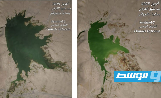 خارطة توضح موقع سد وادي غان. (الصفحة الرسمية للمركز الليبي للاستشعار عن بعد وعلوم الفضاء)