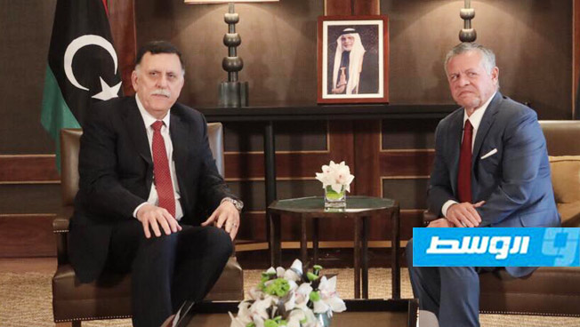 السراج يتفق مع ملك الأردن على تفعيل اتفاقيات التعاون المشترك بين البلدين