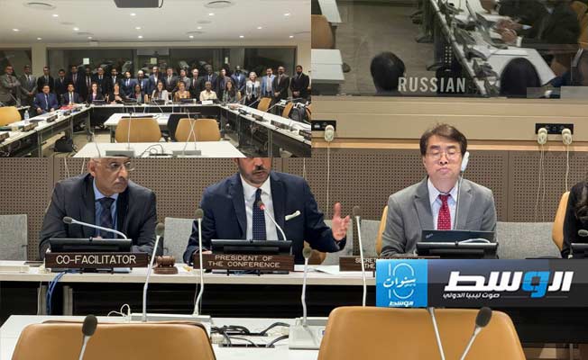 السني يترأس اجتماعات إنشاء منطقة خالية من الأسلحة النووية في الشرق الأوسط، 4 مايو 2024. (بعثة ليبيا لدى الأمم المتحدة)