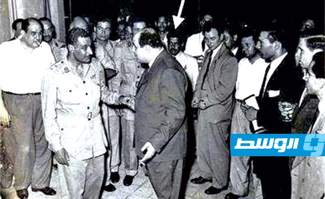 الصحفيين الليبينين في لقائهم مع الرئيس جمال عبد الناصر