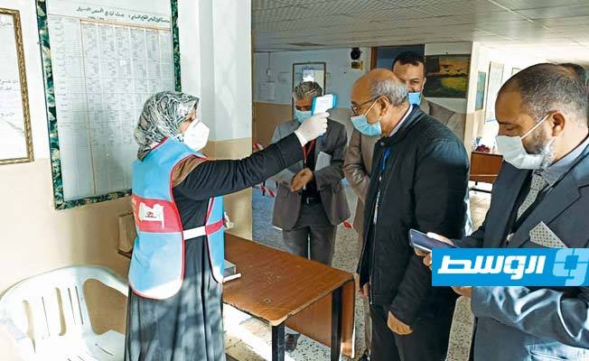 جانب من عملية الاقتراع في الانتخابات المحلية بصبراتة، (اللجنة المركزية لانتخابات المجالس المحلية)