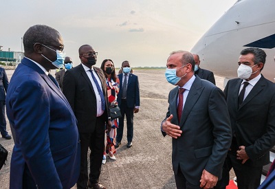 نائب رئيس المجلس الرئاسي عبدالله اللافي يجري مباحثات يصل الكونغو (صفحة المجلس الرئاسية على فيسبوك)