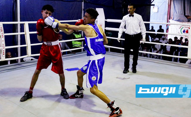 من مباراة ملاكمة في طرابلس يوم 9 مارس 2023. (أ ف ب)