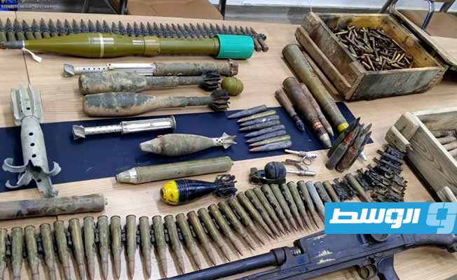 الأسلحة المضبوطة، الخميس 4 يناير 2024 (مديرية أمن بنغازي)