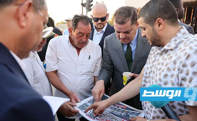 الدبيبة يتفقد أعمال التوسعة والتطوير ببلدية طرابلس المركز. 21 يونيو 2022. (حكومة الوحدة الوطنية الموقتة)