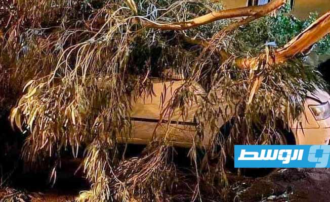 بالصور.. آثار عاصفة «دانيال» على بعض مناطق بنغازي