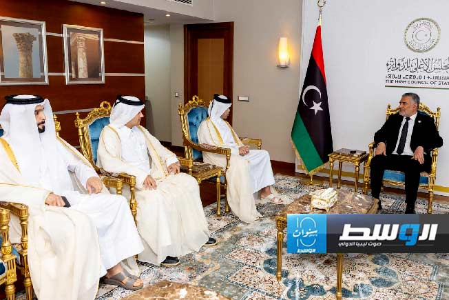 لقاء تكالة مع سفير قطر لدى ليبيا، الأربعاء 24 أبريل 2024. (المجلس الأعلى للدولة)