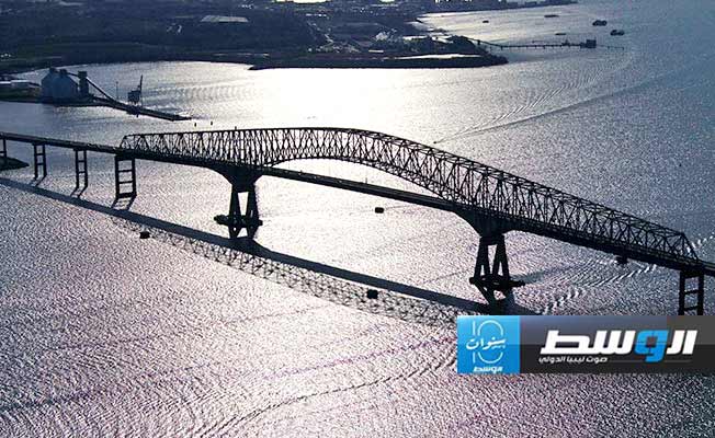 جسر «فرانسيس سكوت كي» بمدينة بالتيمور الأميركية قبل انهياره. (أرشيفية : الإنترنت)