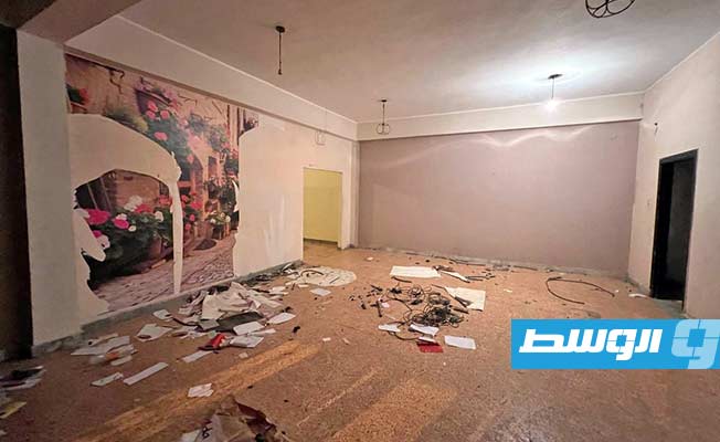 جهاز البحث الجنائي يخلي مبنىً تابعاً لمديرية أمن بنغازي معتدىً عليه منذ 2011